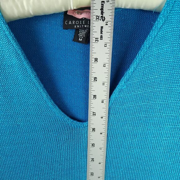 Carol Little Knitwear Sweater Women Med Cotton/Rayon Bright Blue 305744F - Picture 7 of 8